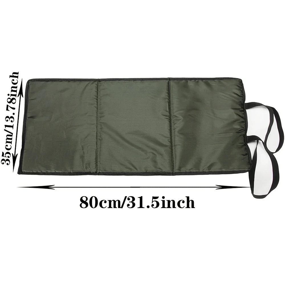 Foldable Three-Layer Carp Unhooking Pad - 80.01x35.0 cm, Green Sponge Fish Protection Mat for Outdoor Fishing, Safeguards Big Fi image 4