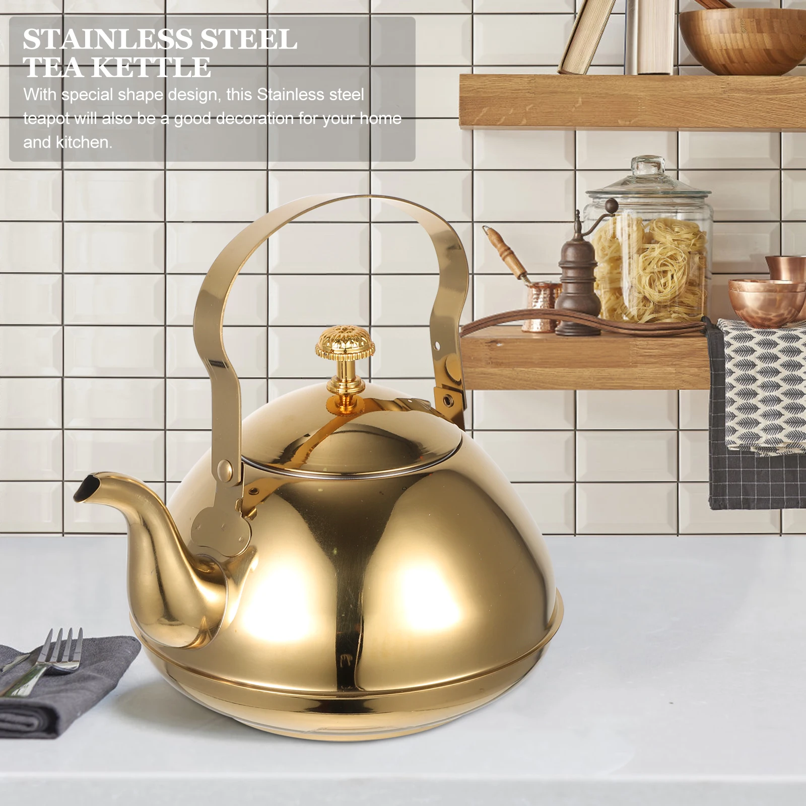 

Stainless Steel Teapot Thickened Kitchen Office Decor Travel Coffee Maker Practical Loose Tea Leaves Infuser Elegant Chic