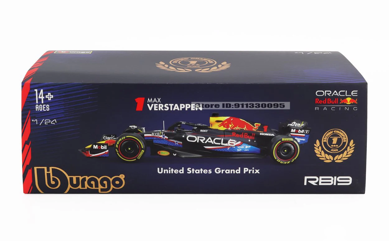 Bburago 1:24 F1 2023 Red Bull RB19 Amerikanische Rennstrecke # 1. Vestappan # 11 Perez Legierungs-Automodelle, Dekorationsstücke, Sammlerstücke, Spielzeug – Detail 11