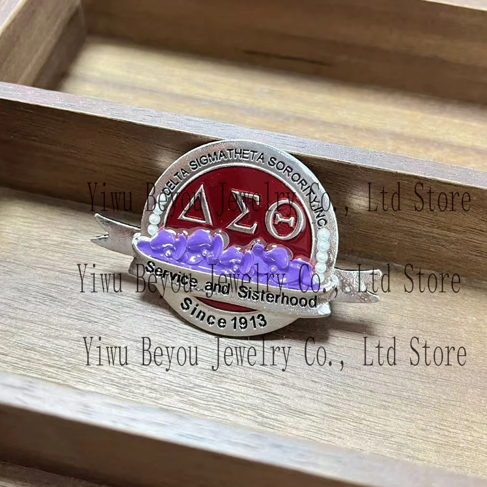 Delta Greek Letter Round Violet Sisters Brooch