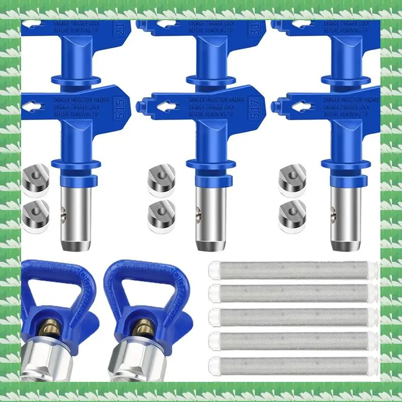 

ONCE Airless Paint Set 6 Airless Paint Double Sided Nozzles, 2 Nozzle Guards And6 Filters Forconstruction, Fence B