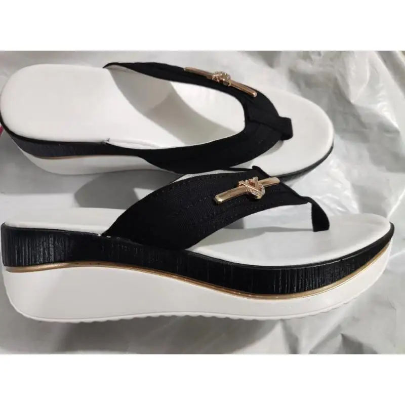 luxury Sandals 2024 Women Summer Fashion Flip Flops Outdoor Casual Platform Sandals Ladies Plus Size Wedges Beach Slippers Muje