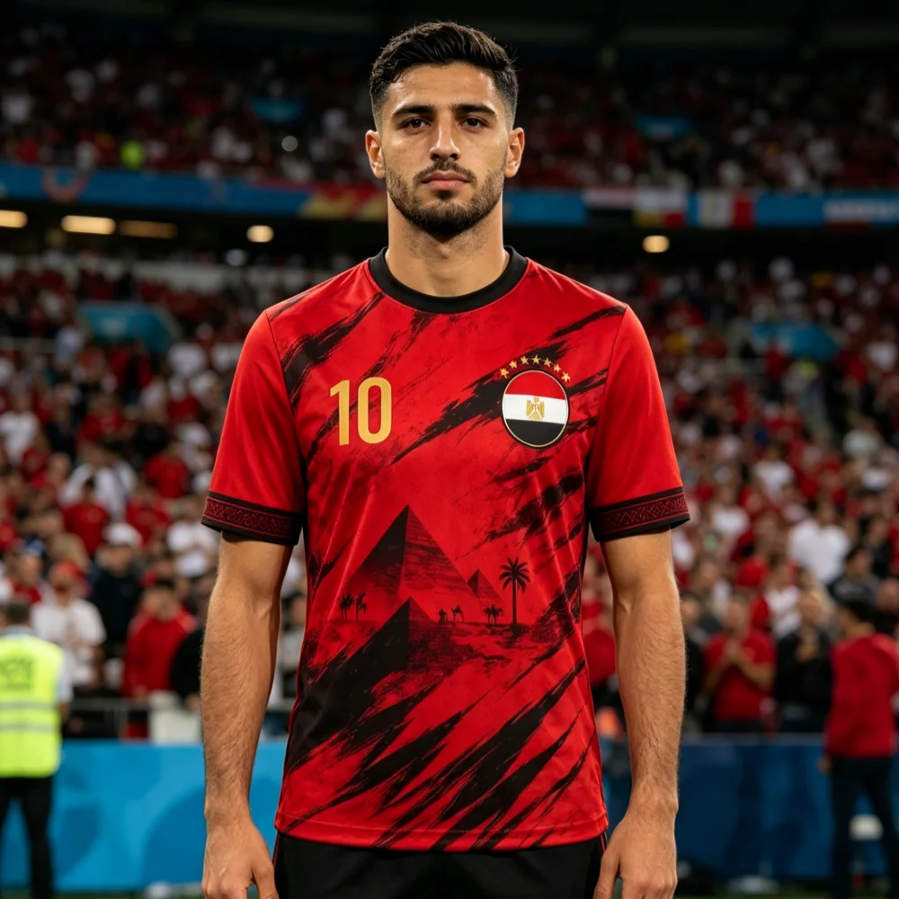 Summer Egyptian Pyramid Printed Football Shirt Loose Quick Drying Breathable T-shirt Suitable for Fans and Enthusiasts