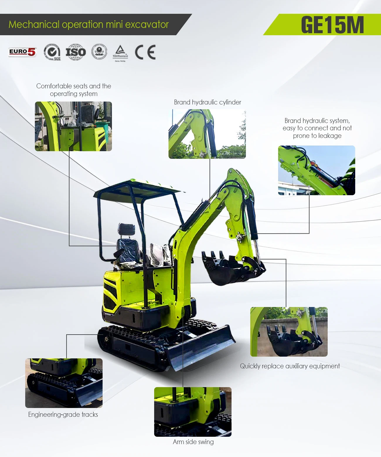 Passen Sie den Minibagger mit 1,4 Tonnen und 2,6 Tonnen Yanmar-Motor und Schnellkupplung an. CE EPA EURO5-Bagger zum Fabrikpreis zum Verkauf mit Bagger – Detail 13