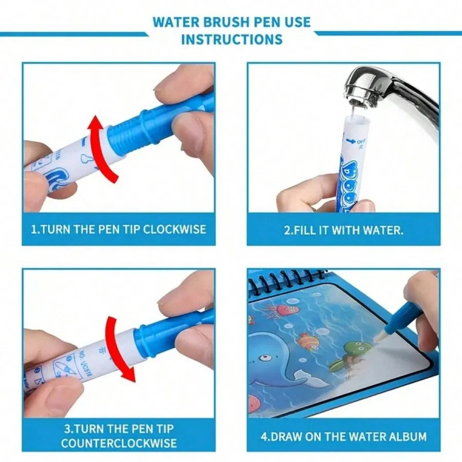 1pc pintura de água congelada desenho graffiti neve branca sofia princesa anime figura aquarela livro mágico para presente festa aniversário