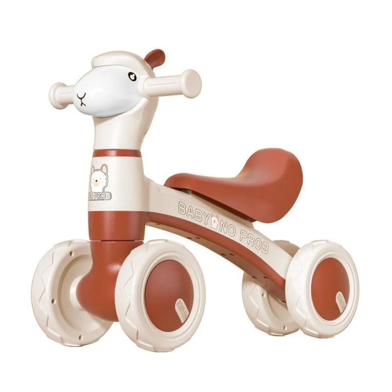 Coche deslizante de edición de lujo, Scooter de Alpaca, carrito para caminar con equilibrio de cuatro ruedas para bebés de 1 a 3 años, andador de aprendizaje para niños