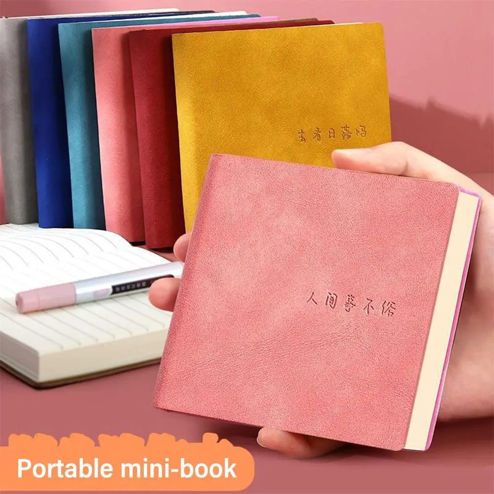 Mini Notebook High Quality Grid Page To Do List Diary Weekly Planner PU Leather Portable Agenda Book Students