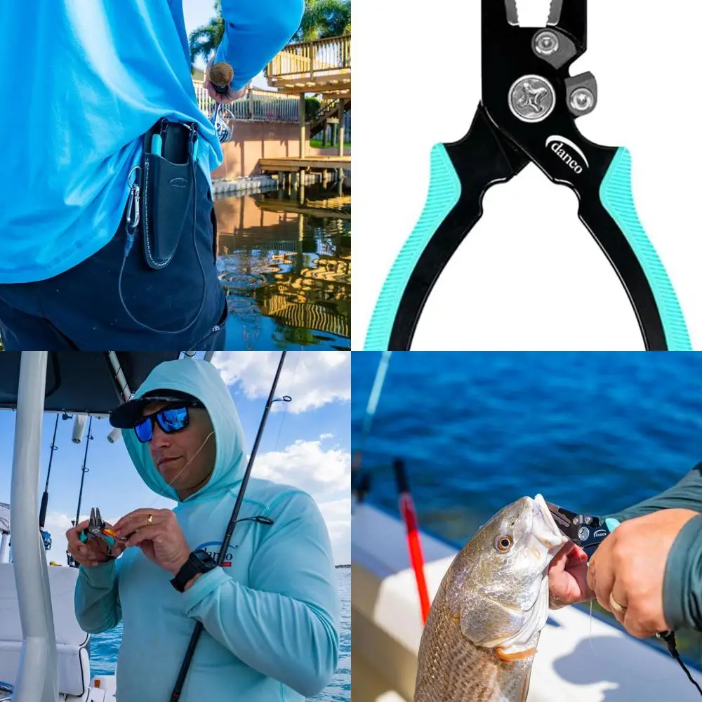 كماشة صيد السمك من سلسلة Pro مقاس 6.5 بوصة - ألومنيوم من الدرجة الطائرات، حشوات فكية من التيتانيوم، قواطع كوبالت قابلة للاستبدال، مقابض مطاطية، #1