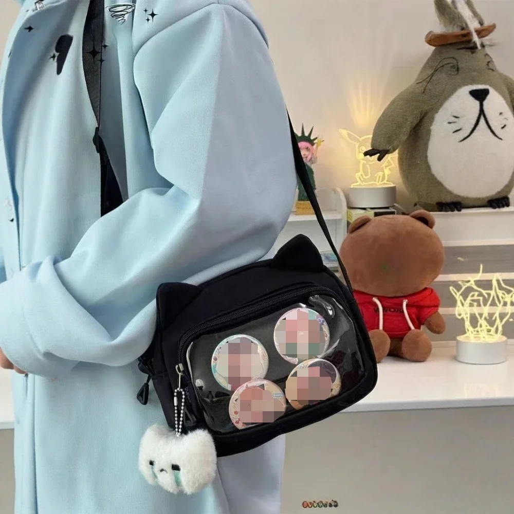 اليابانية Harajuku لطيف الفتيات Y2K شفافة الكرتون Ita حقيبة Ulzzang دمية حقيبة تنوعا حقيبة كروسبودي عادية الهاتف المحمول SUмка