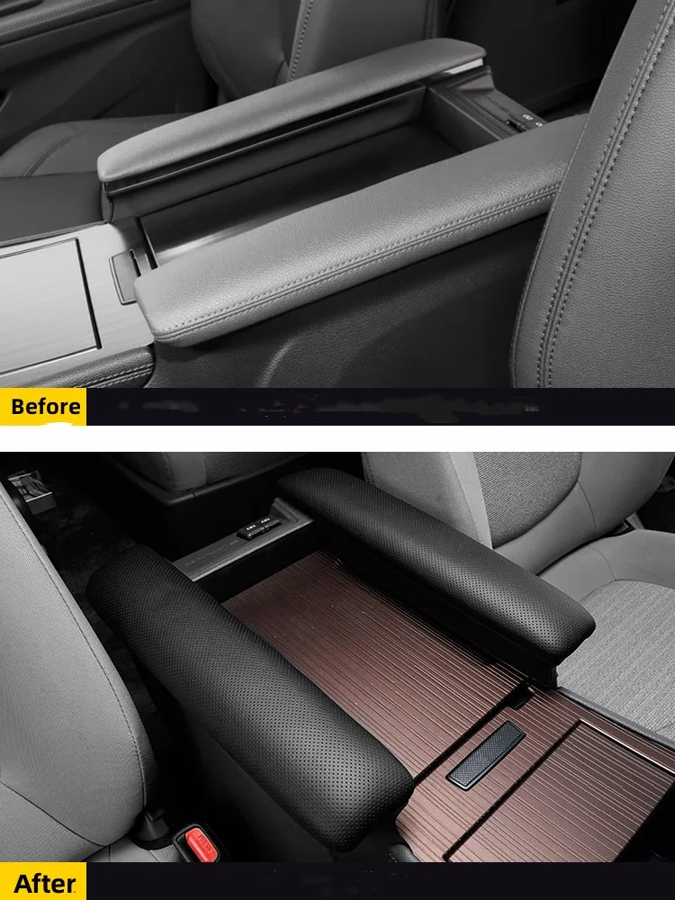 Car Armrest Cover Pad For Toyota Sienna 2021 2022 Breathable Leather Anti-scratch Center Console Armrest Box Cover Mat Cushion