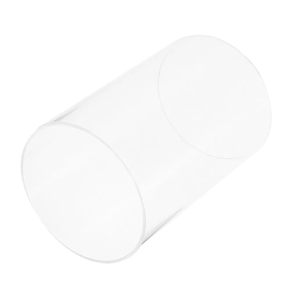 Transparent Glass Shade 6x4 Inch Clear Hurricane Cylinder Sleeve Windproof Open Ended Glass Holder for Dining