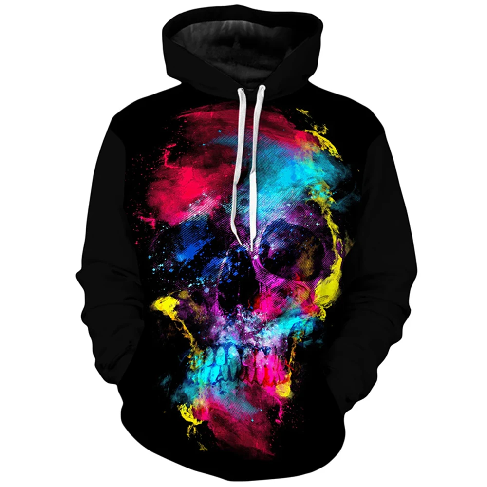 

Vintage Hoodie Skull 3D Printed Men's Hooded Sweatshirts Casual Streetwear Unisex Pullovers Fashion Plus Size Tracksuit Clothing