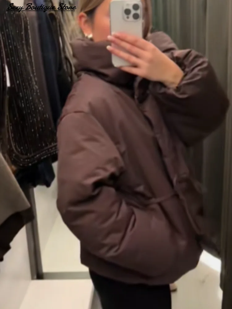 الشتاء الدافئة البخاخ المرأة أسفل سترة رشاقته واحدة الصدر القطن معطف مبطّن عالية طوق الدانتيل يصل أبلى 2025 معطف سيدة جديدة #1