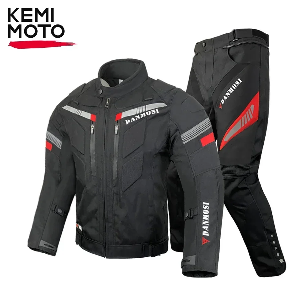 Chaqueta de motocicleta para hombre, traje de montar impermeable, cálido, tipo dividido, protección trasera, almacenamiento elástico, equipos de