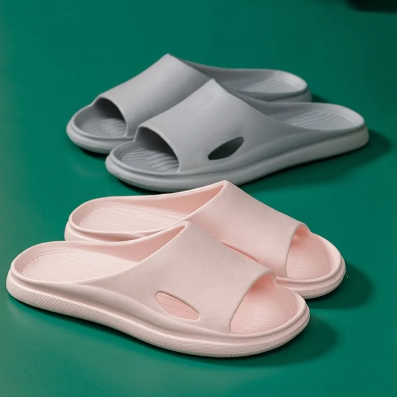 Lightweight Soft Bottom Slippers for Women Indoor Bathroom Non-slip Couple Slides Woman Comfortable Flat Heel Sandals Summer