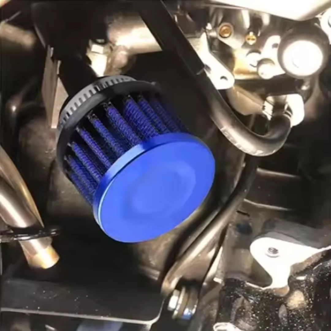 1 Stück 12mm Universal Hochleistungs-Luftfilter für Auto und Motorrad, Kaltlufteinlass, Kurbelgehäuseentlüftung, Racing-Performance-Filter – Detail 6