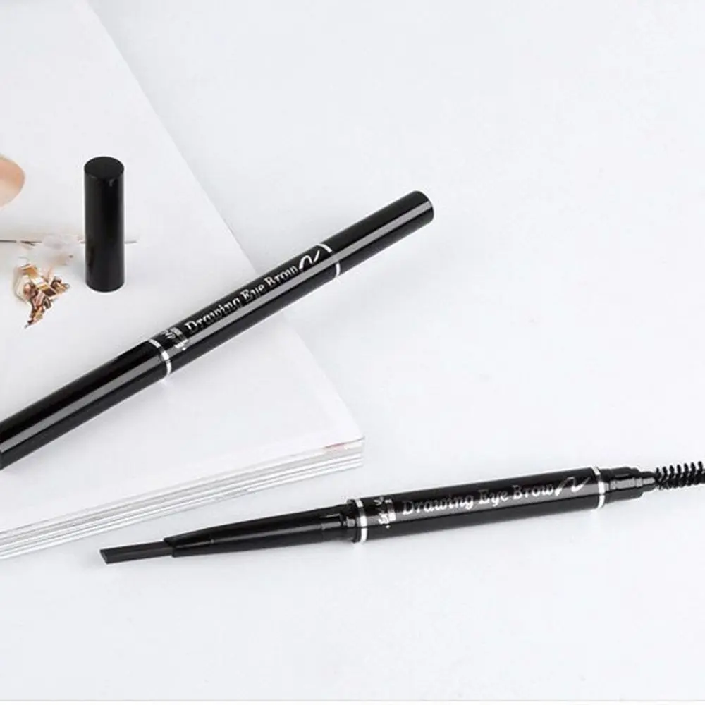 Doppelseitiger Augenbrauenstift, wasserdicht, langlebig, kein Ausblühen, drehbar, dreieckig, Augenbrauen-Tattoo-Stift, Make-up-Werkzeug