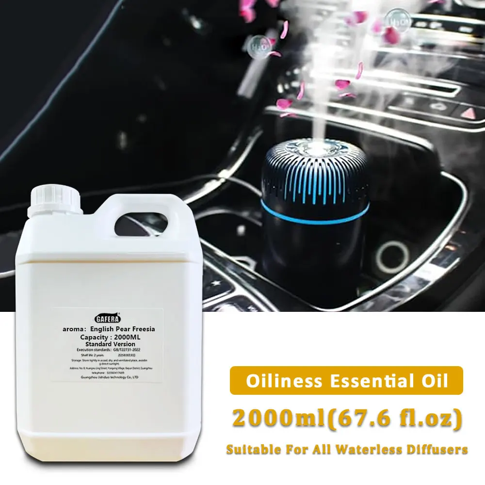 GAFERA 2000ml (67.6 fl.oz) English Pear Freesia Essential Oils - For All Waterless Diffuser, Diffuser Replenish Aromatherapy Oil