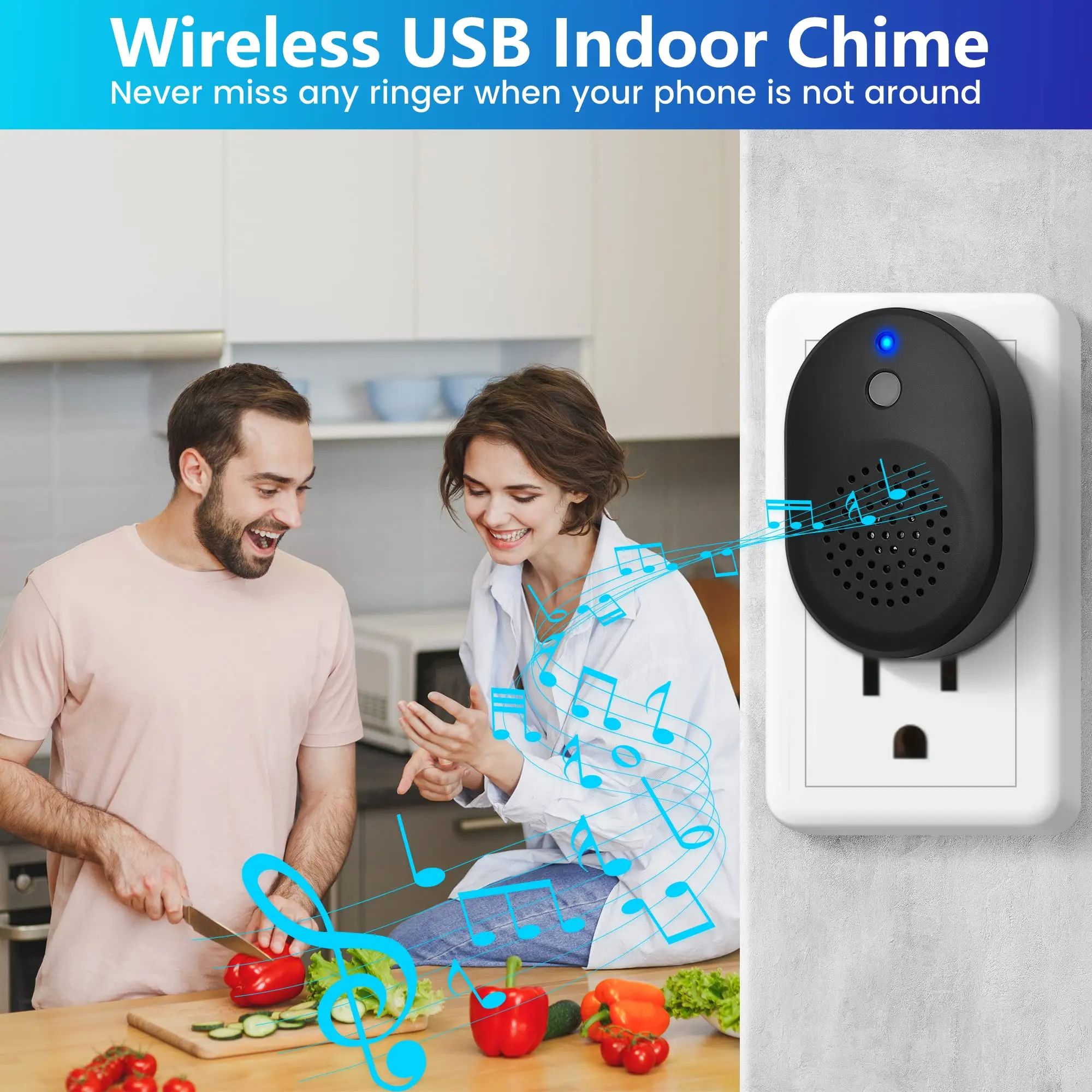 Smart Home WiFi Outdoor Wireless Doorbell 1080P HD Night Vision Intercom Video Doorbell Camera Waterproof Security Protection