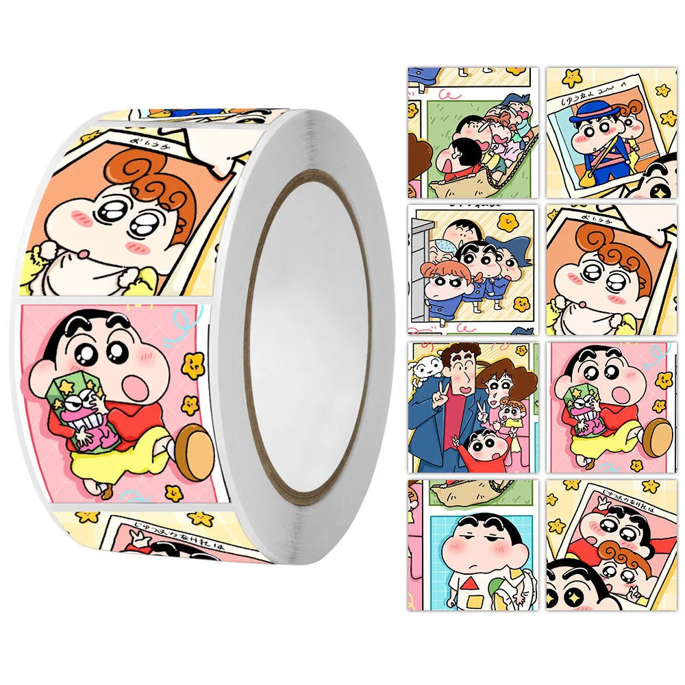 

500pcs/Roll Cartoon Crayon Shin-chan Anime Sealing Stickers DIY PVC Laptop Decals Decoration Reward Gift Toy