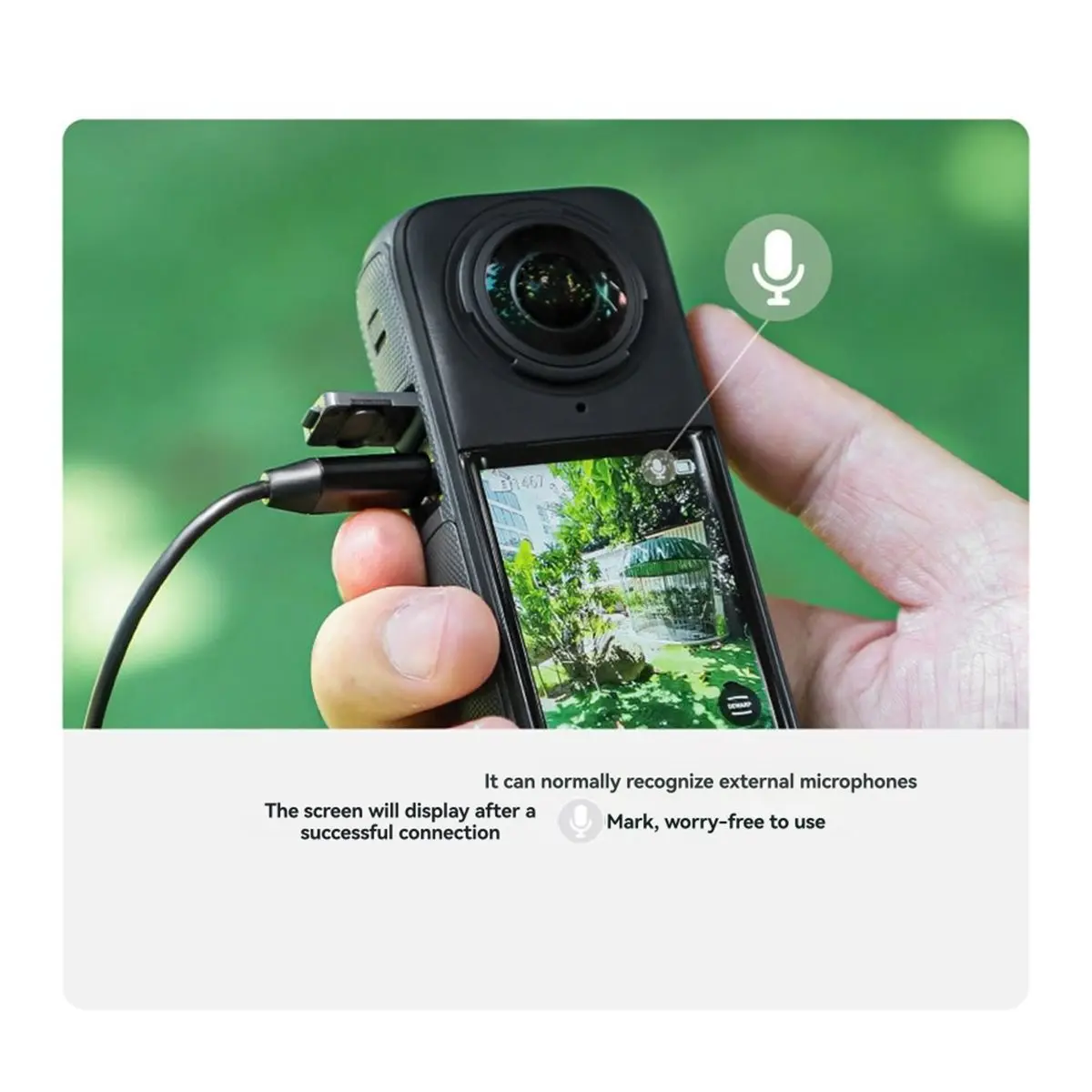 Punctual- Lavalier Microphone for Insta360 X5 GO Ultra Noise Reduction Perfect for Action Cameras Enhances Audio Quality