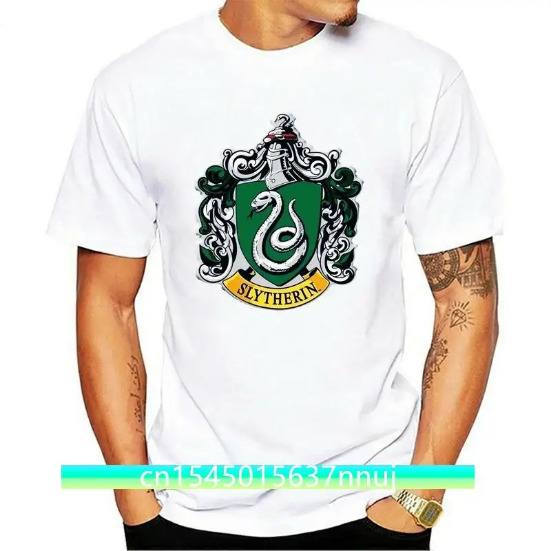 Camiseta divertida para hombre, camisetas blancas y negras, camisetas divertidas de Slytherin