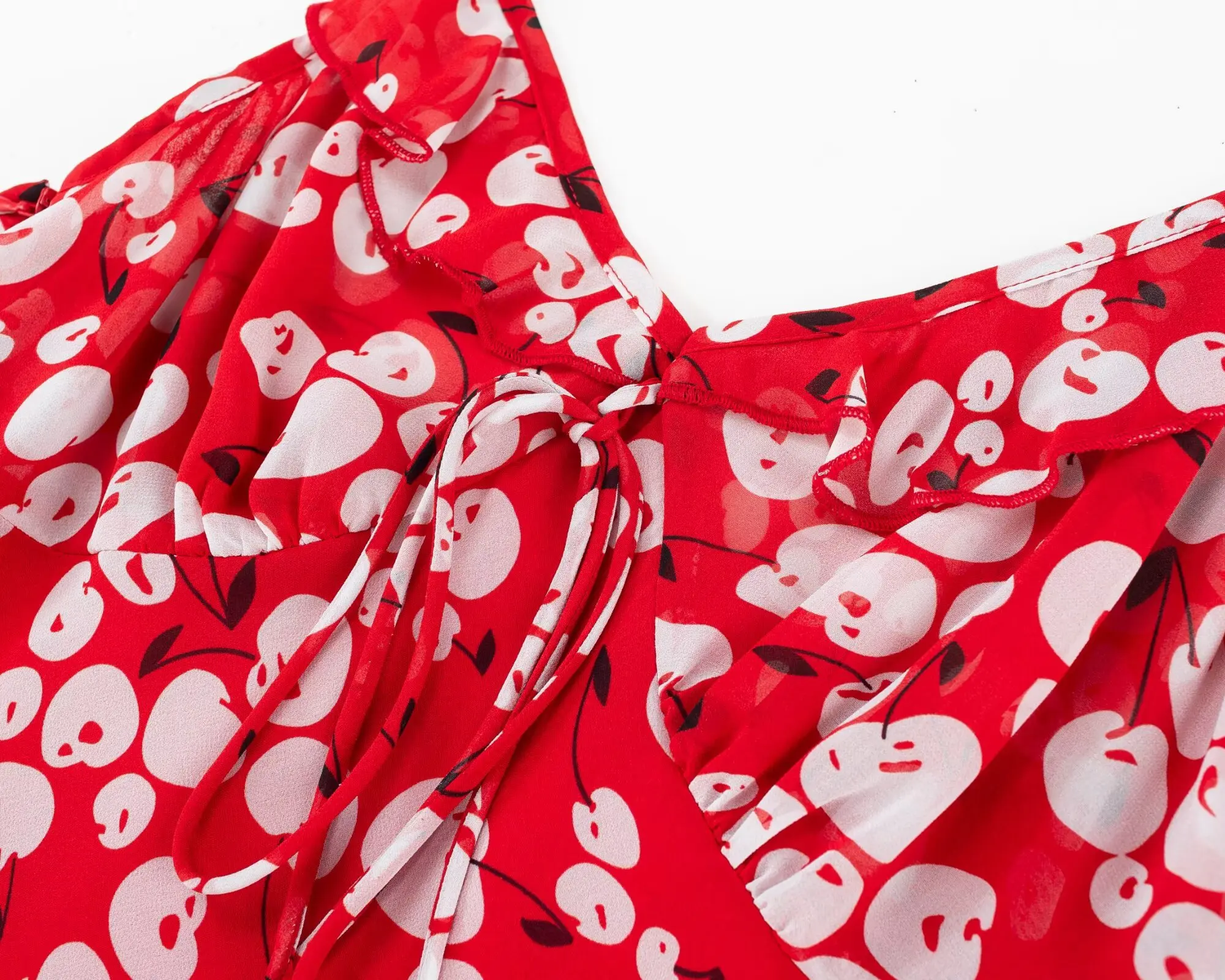 Verão babados com decote em v vestido de chiffon vermelho feminino sem mangas sem costas magro impressão midi vestidos bodycon