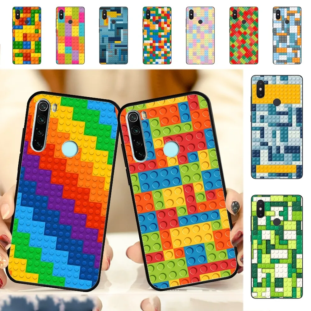 L-Lego Bricks Background Phone Case For Redmi Note 4 X 5 A 6 7 8 T 9 9S 10 11 11S 11Epro Poco M3 Pro