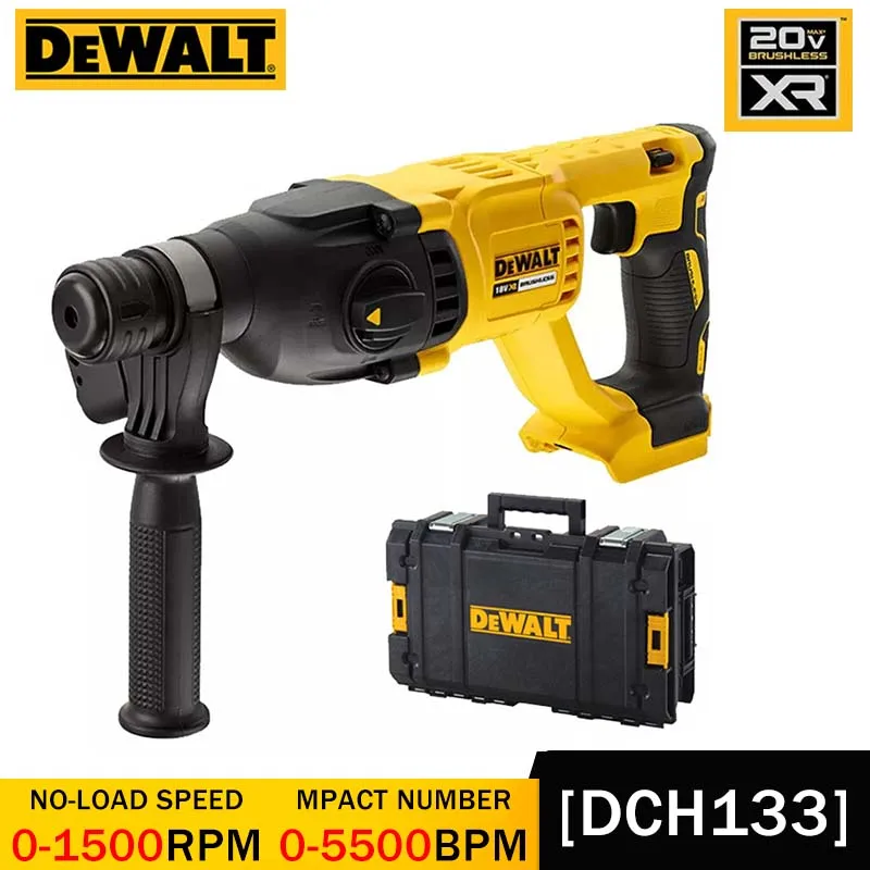 DEWALT Brushless Rotary Hammer Drill Rechargeable 20V DCH133 Cordless Electric Hammer Multifunctional Industrial  Power Tools