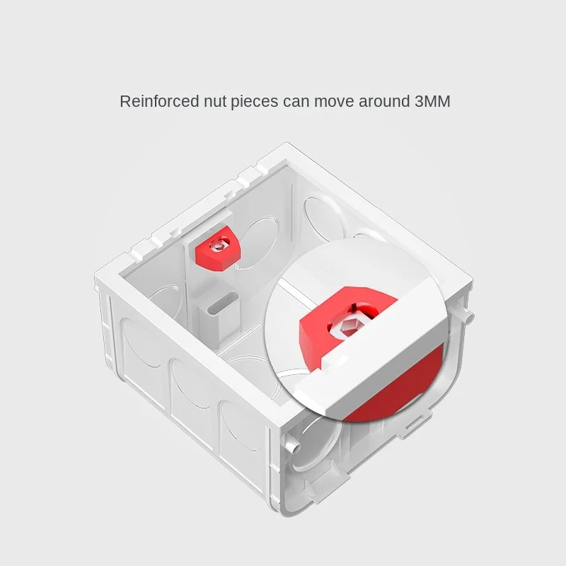 EU standard size switch socket installation box,adjustable hidden wall internal installation bottom box, power socket wiring box