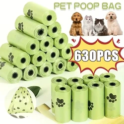 Biodegradable dog poop bags, large waste bag for dogs and cats, clean bag dispenser for outdoor home, pet supplies, 15 bags/roll