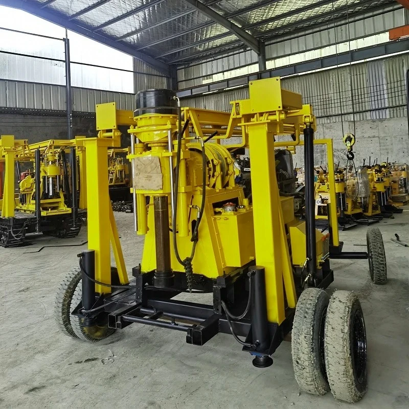 Portable Water Well Drilling Rig Wheel Type Sampling Core Drill Rig Removable Hydraulic Core Drilling Rig Machine Manufacturer