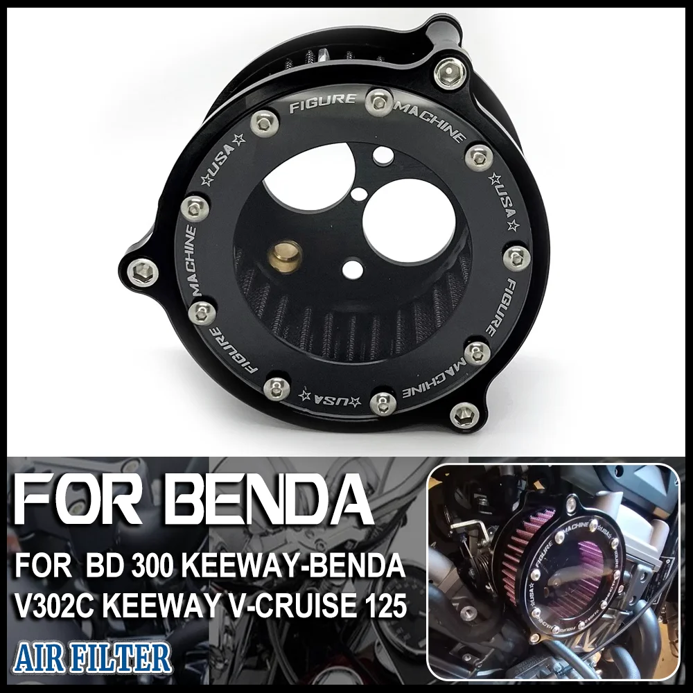 

Motorcycle Vintage Air Cleaner Intake Systems Air Filter For Benda BD 300 BD300 KEEWAY-BENDA V302C Keeway V-Cruise 125