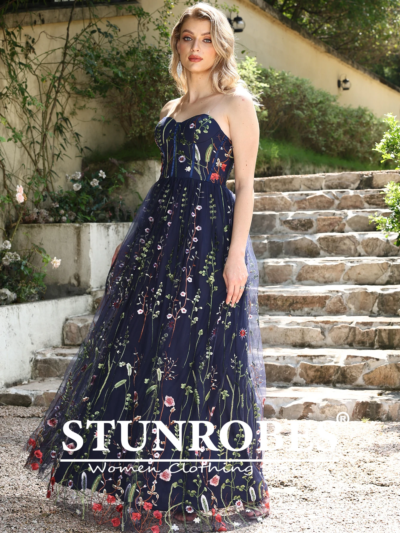 Elegant Summe Dress 2025 ดอกไม้ปักตาข่ายซ้อนทับVINTAGE Long Maxiชุดผู้หญิงสูงเอววันเกิดพรรคชุด