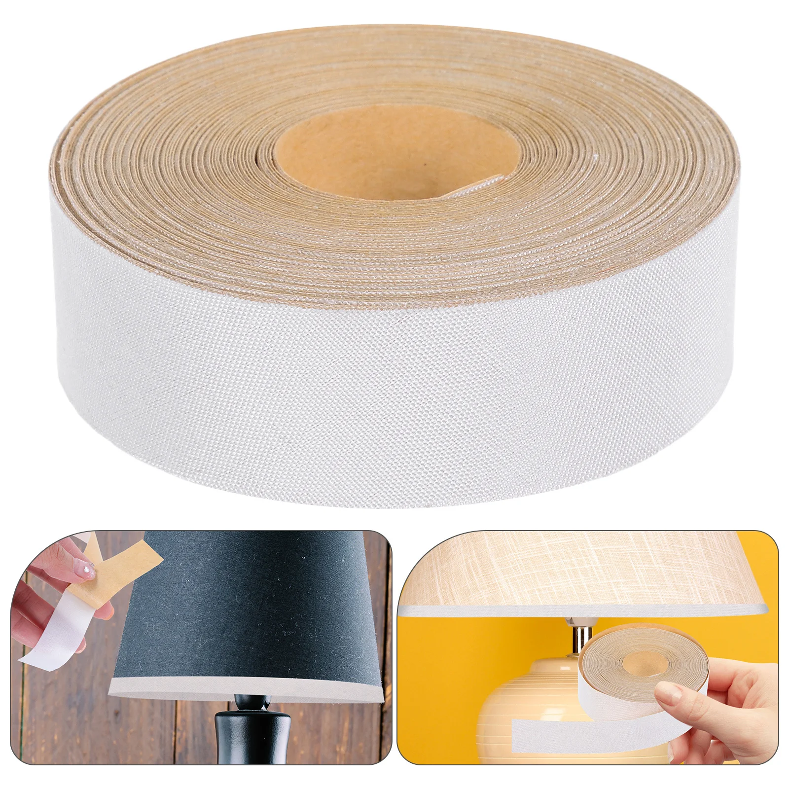 

2 Rolls Lampshade Edging Strips Vintage Fabric Cloth Self Adhesive Lamp Shade Banding Tape for Home Light Cover Decoration
