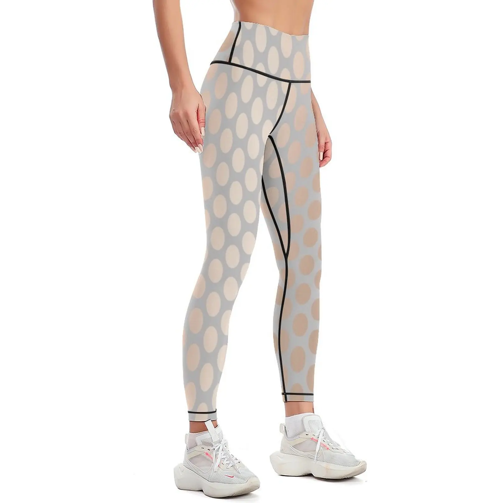 Elegant rose gold polka dots pattern Leggings exercise clothing for trousers Womens Leggings