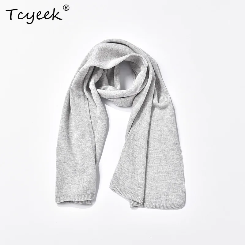 

Tcyeek 15% Cashmere 85% Mulberry Silk New Soft Knitted Scarf For Men And Women Autumn Winter Christmas Red Scarf A39623QC