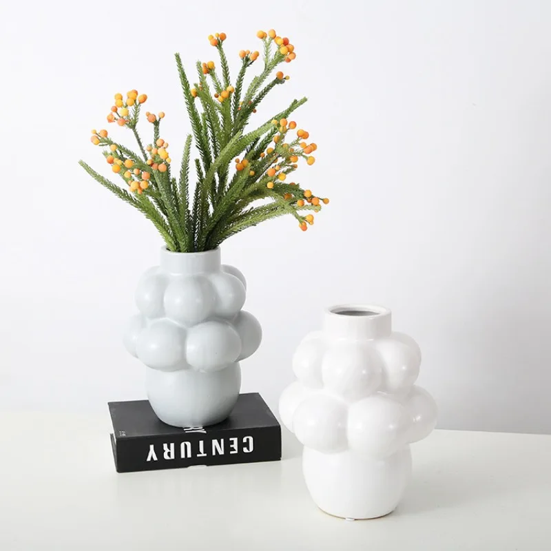 

Европейская керамическая ваза в стиле модерн, декор для гостиной, креативная ваза ручной работы для сухоцветов, настольный органайзер, украшение для дома