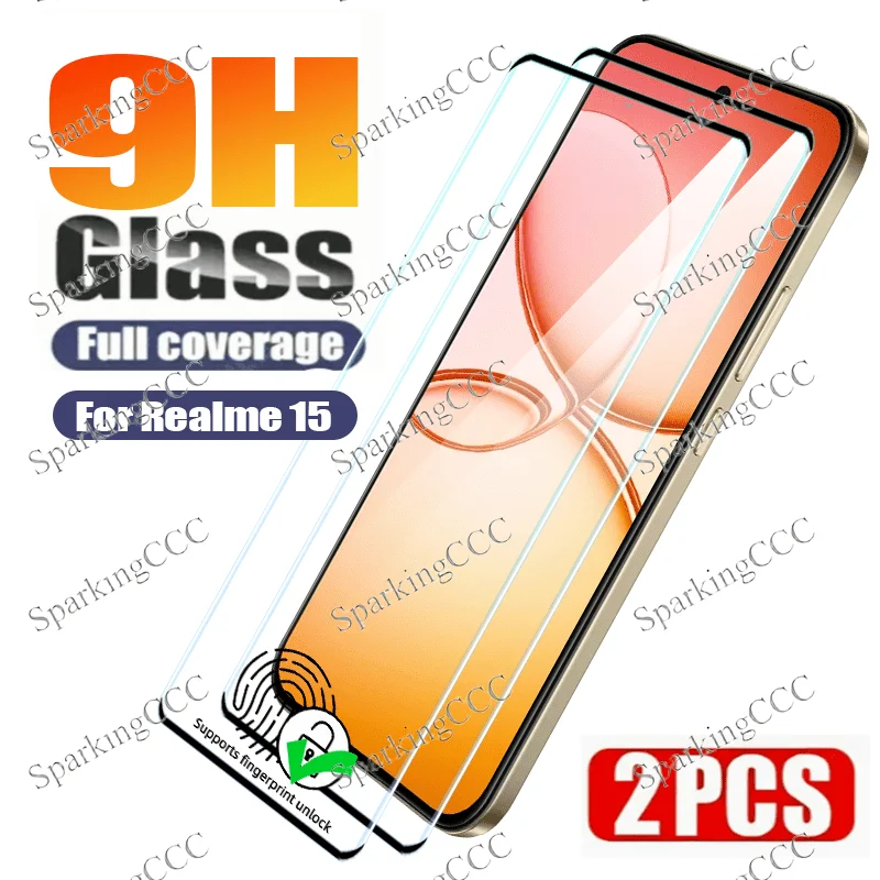 

2PCS for Realme 15/ 15 Pro/ 15T Tempered Glass Screen Protector - True Touch Sensitivity 9H Hardness Ultra Protection, HD Clear