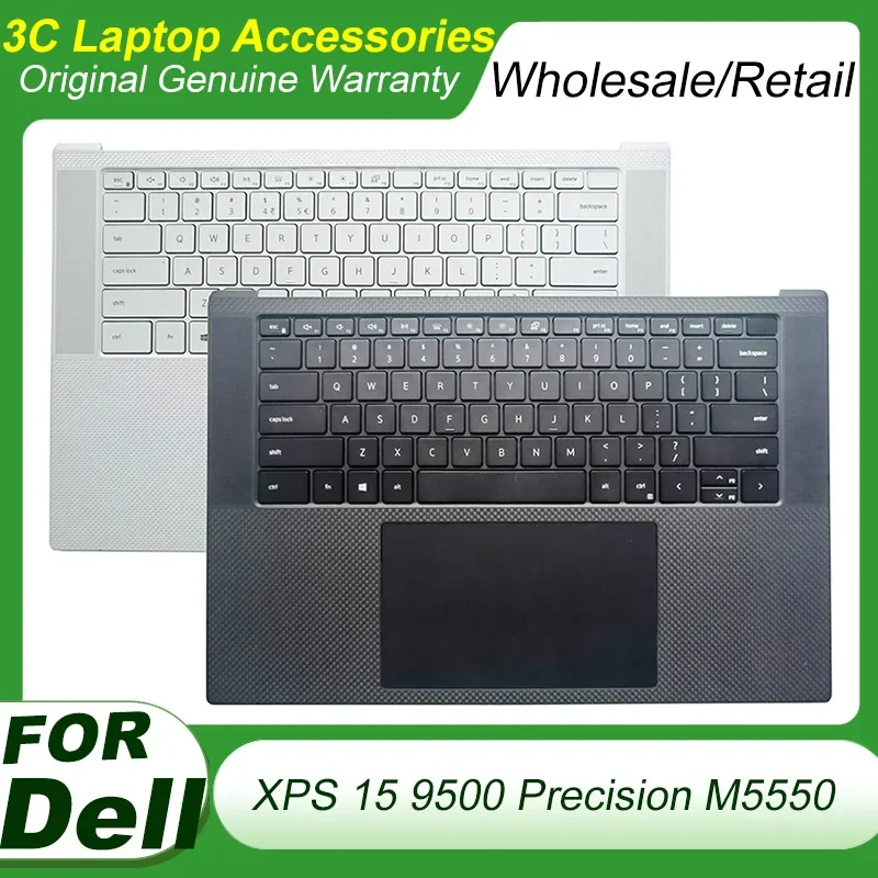 

Original for Dell XPS 15 9500 Precision M5550 Laptop Palmrest Case Cover Keyboard Replacement FDQ50 0DKFWH AQ2SH000103 LS-H822P