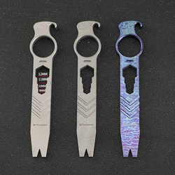 Mini Titanium Alloy Multi-function Crowbar Nail Puller Portable Wrench Camping Equipment Outdoor Bottle Opener EDC Survival Tool
