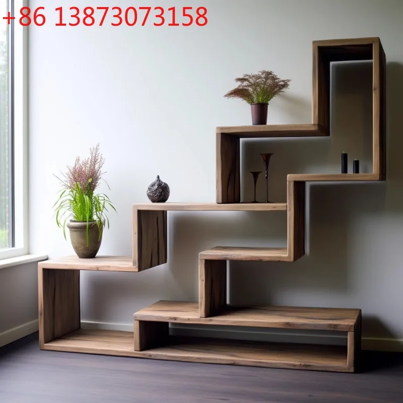 Wabi Sanfeng old wood Bogu frame solid wood Duobao Pavilion shelf tea room study storage rack