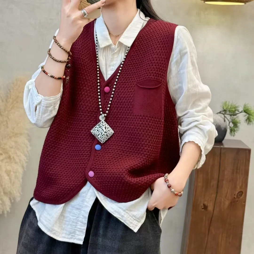 ربيع جديد Sle المرأة ort Svel V-Ne غزل القطن سترة سترة مشغولة من الصوف عادية تانك القمم تخفيف Faion #4