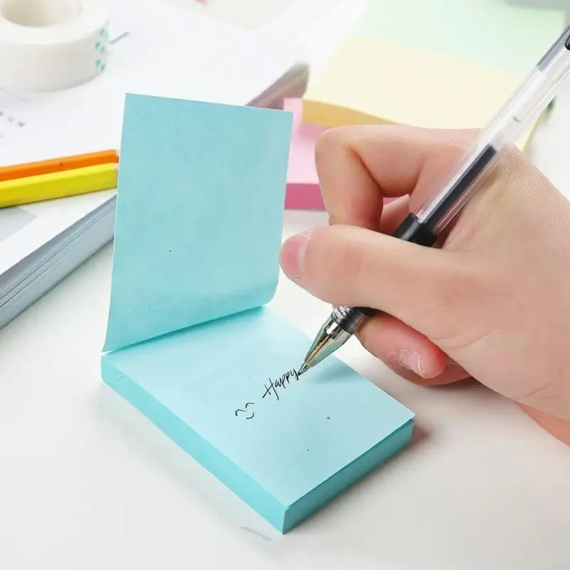 LXAA 8 Pcs Colorful Sticking Note Adhesive Memo Pads Simple Note Pad for Students