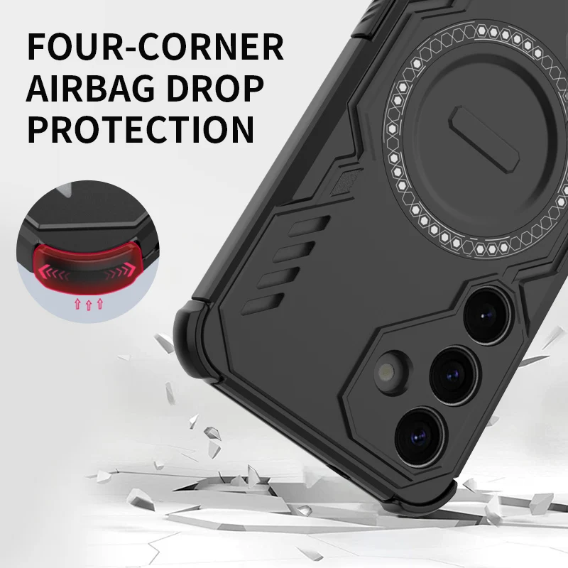 For Samsung S25 Ultra Case Magnetic attraction function Phone Holder Protective Case For Galaxy S25Edge Cover For GalaxyS25Plus