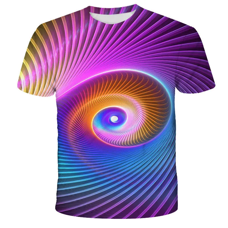 3D Cool Geometric Black Hole Graphic T Shirts Women Men Casual Personality Clothing Summer Urban Commute Short Sleeve Tee Tops