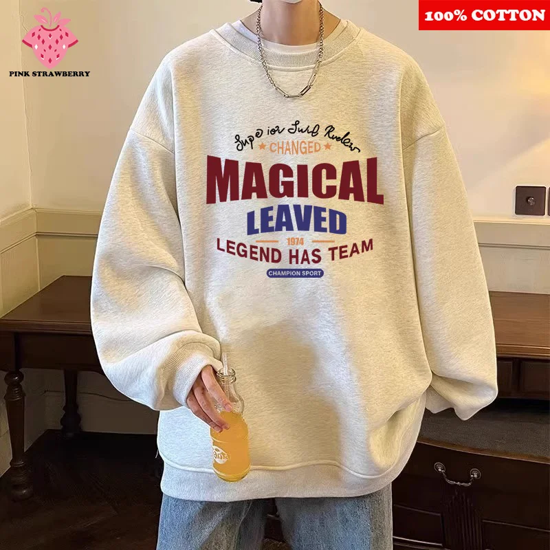 

American Retro oversize Men's o-Neck Hoodie Autumn Winter 2025 New Fashion Long sleeves Pullover Y2K Top Men Warm Sweatshirt