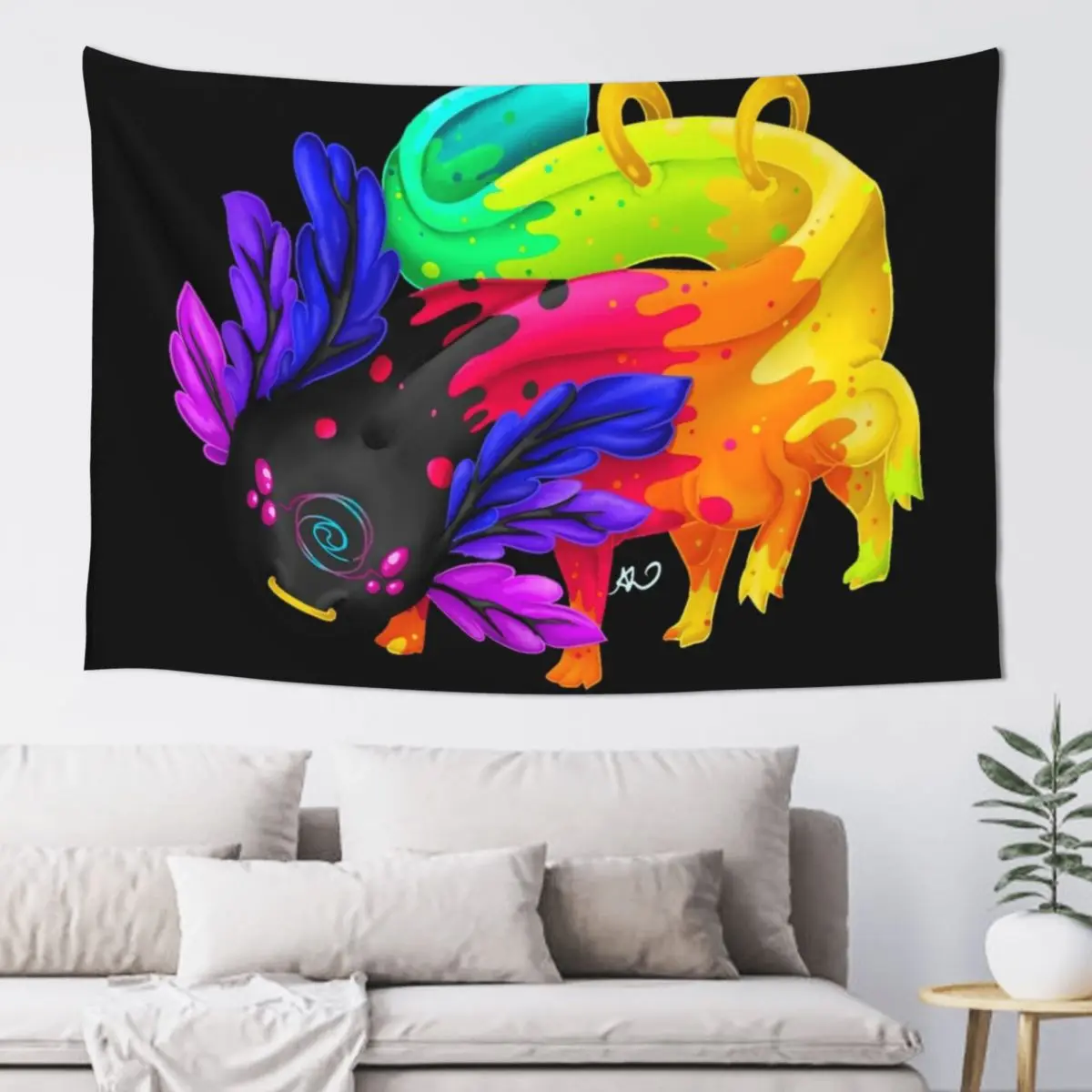 Axolotl Dragon Tapestry Decoration Aesthetic Wall Hangings Decoration Things To Decorate The Room Home Supplies Tapestry