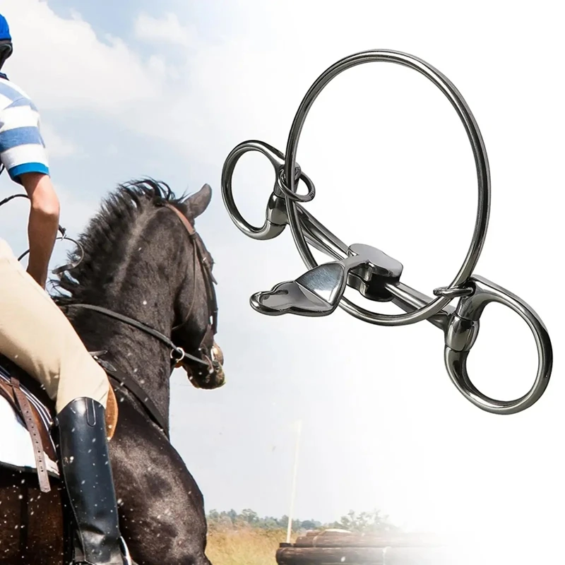 Top-Horse Bit สแตนเลสปาก Comfort Bit อุปกรณ์การฝึกอบรมอุปกรณ์ขี่ม้า Snaffle Bit สําหรับม้ากลางแจ้ง