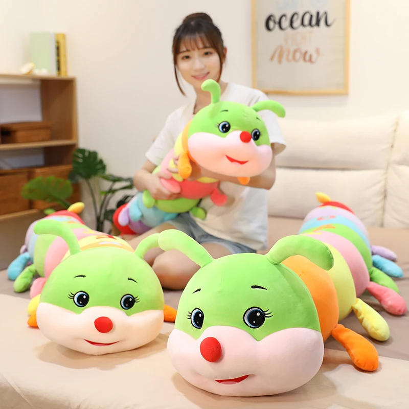 

70cm-110cm Lovely Soft Colorful Caterpillar Plush Toy Pillow Kids Children Stuffed Plush Toys Worm Soft Plush Doll Birthday Gift